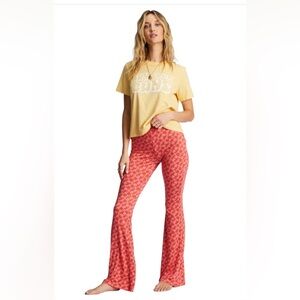 Billabong Red Patterned Flare Pants
